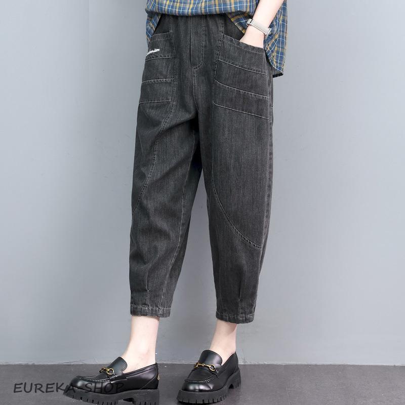 サルエルパンツ レディース デニム クロップドパンツ テーパード