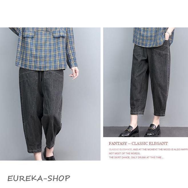 サルエルパンツ レディース デニム クロップドパンツ テーパード