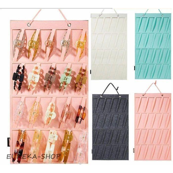 大容量 レディース クロウクリップホルダー フェルトヘアクリップ