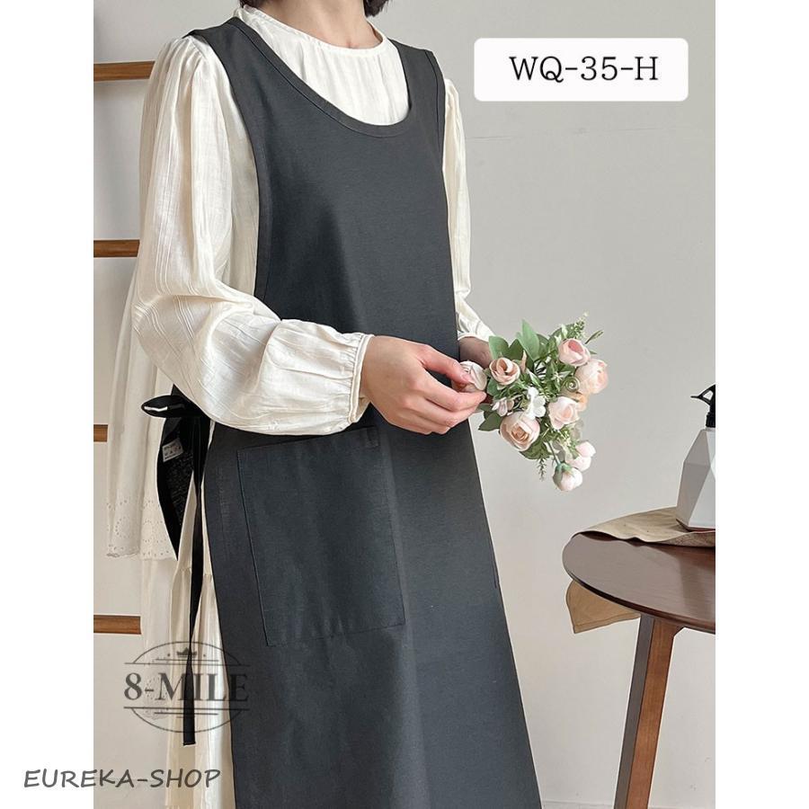 新作】 2WAY 撥水 エプロン タブリエ ロング ワンピース レディース