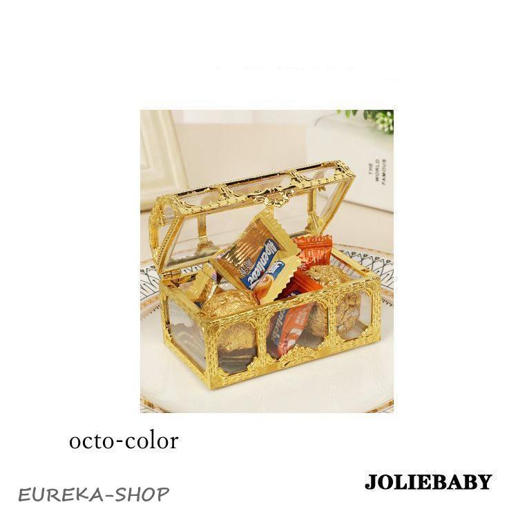 小物入れ 収納ケース 蓋付き 宝箱風 ミニサイズ クリア 文房具 お菓子