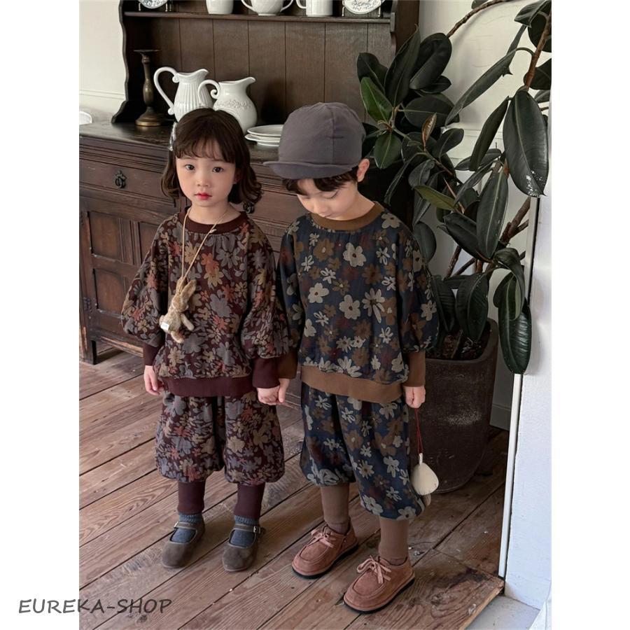 セットアップ キッズ 兄妹 子供服 女の子 柄 男の子 長袖 トレーナー