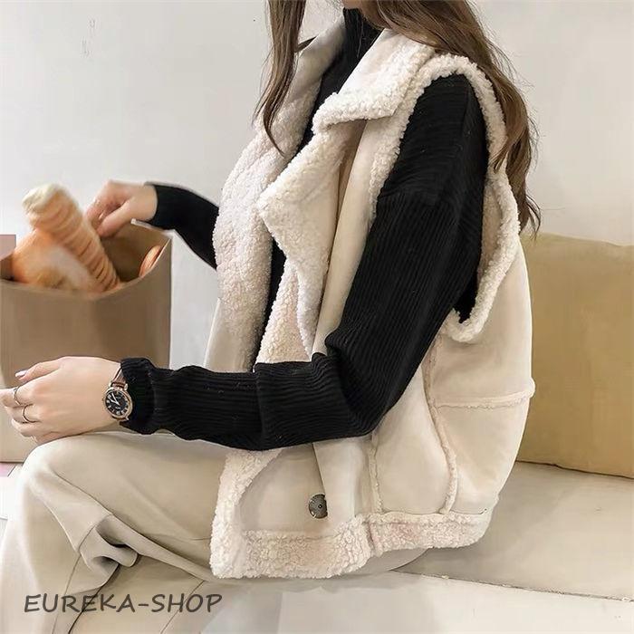 ボアベスト ボアジレ レディース モコモコ 厚手 冷房対策 大きいサイズ