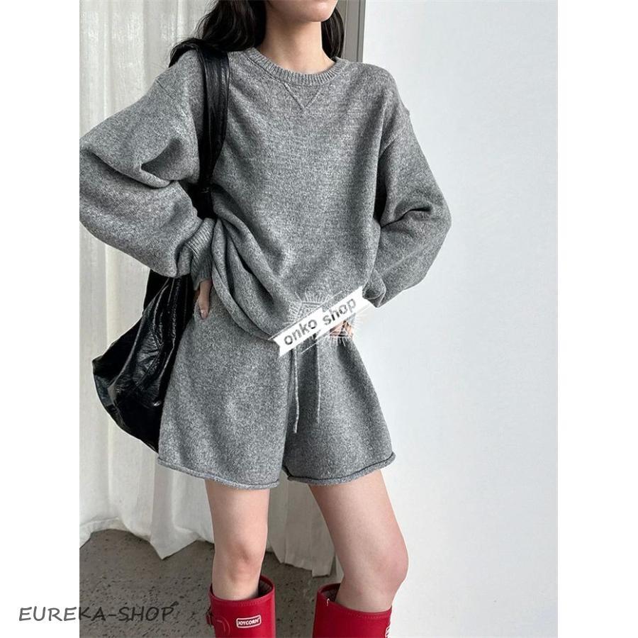 セットアップ ショートパンツ レディース きれいめ ウール ウール混
