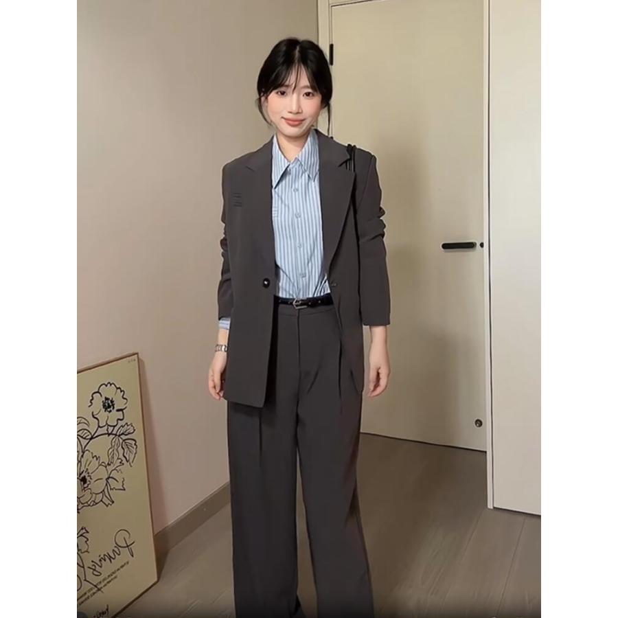 スーツ レディース ビジネス セットアップ 洗える パンツスーツ ロング