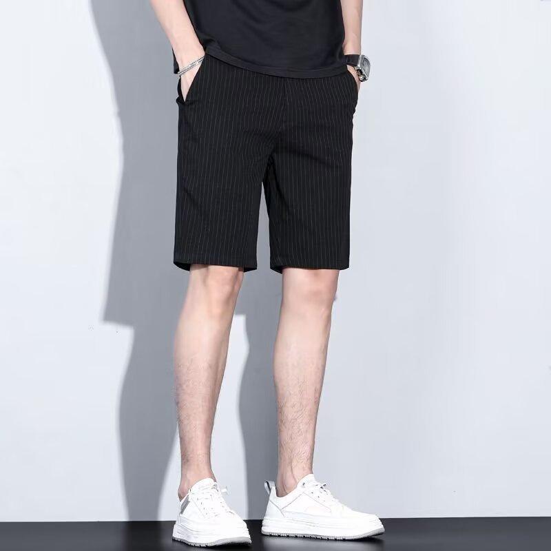 ハーフパンツ メンズ ショートパンツ 夏 ピンストライプ 縦縞 5分丈