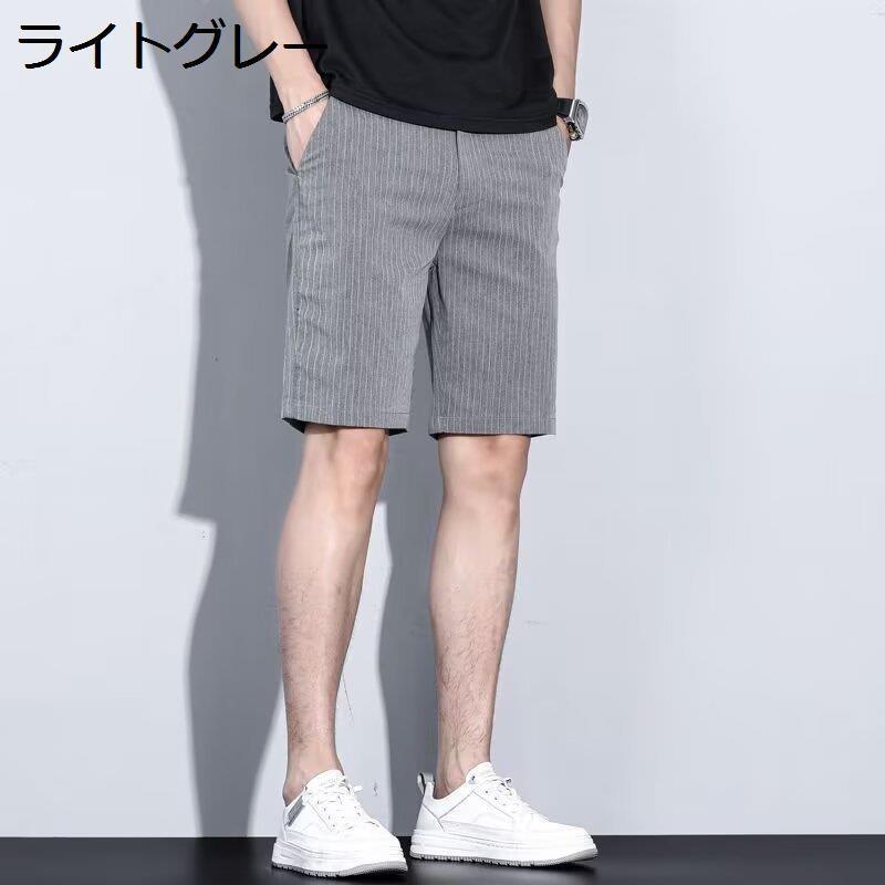 ハーフパンツ メンズ ショートパンツ 夏 ピンストライプ 縦縞 5分丈