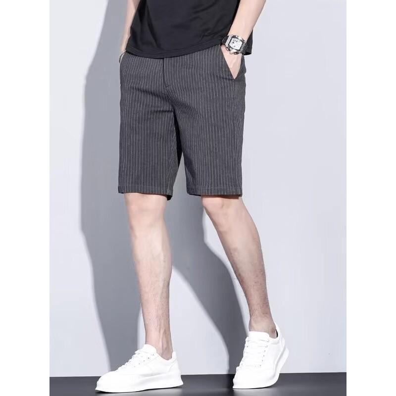 ハーフパンツ メンズ ショートパンツ 夏 ピンストライプ 縦縞 5分丈