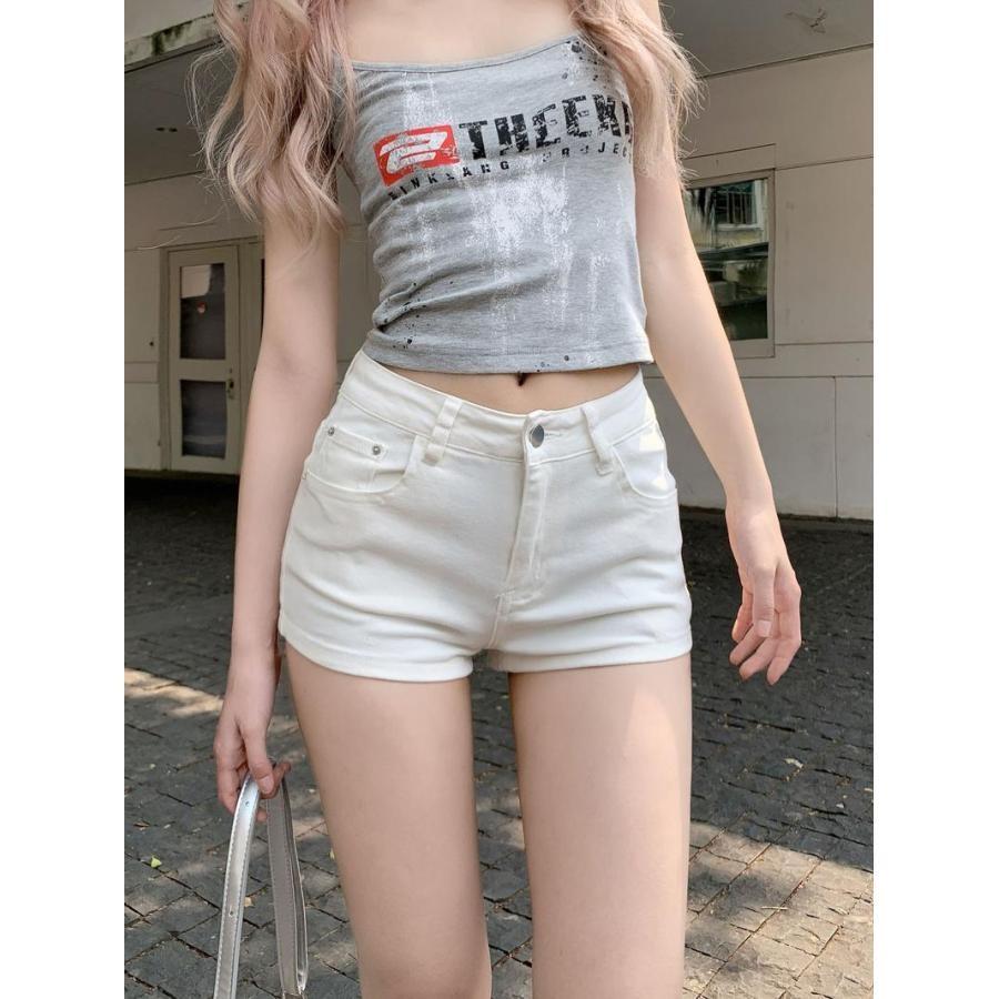 デニム ショートパンツ レディース ハイウエスト 夏 脚長効果