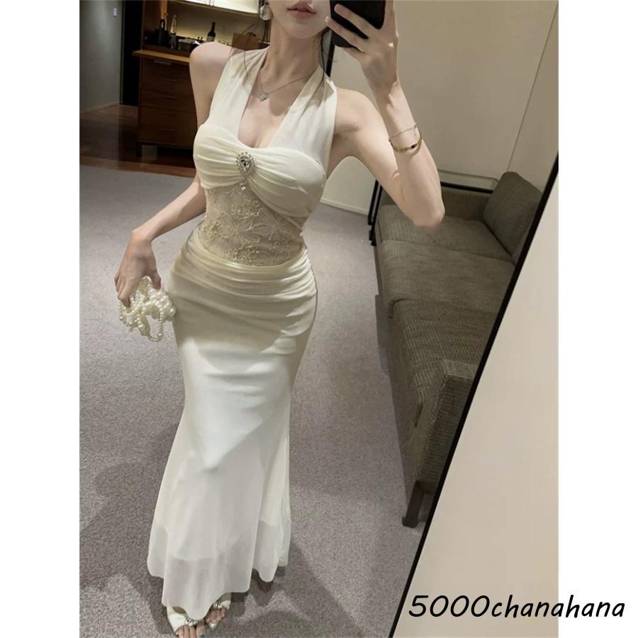 キャバドレス ロング ドレス マーメイド ホルターネック パーティー