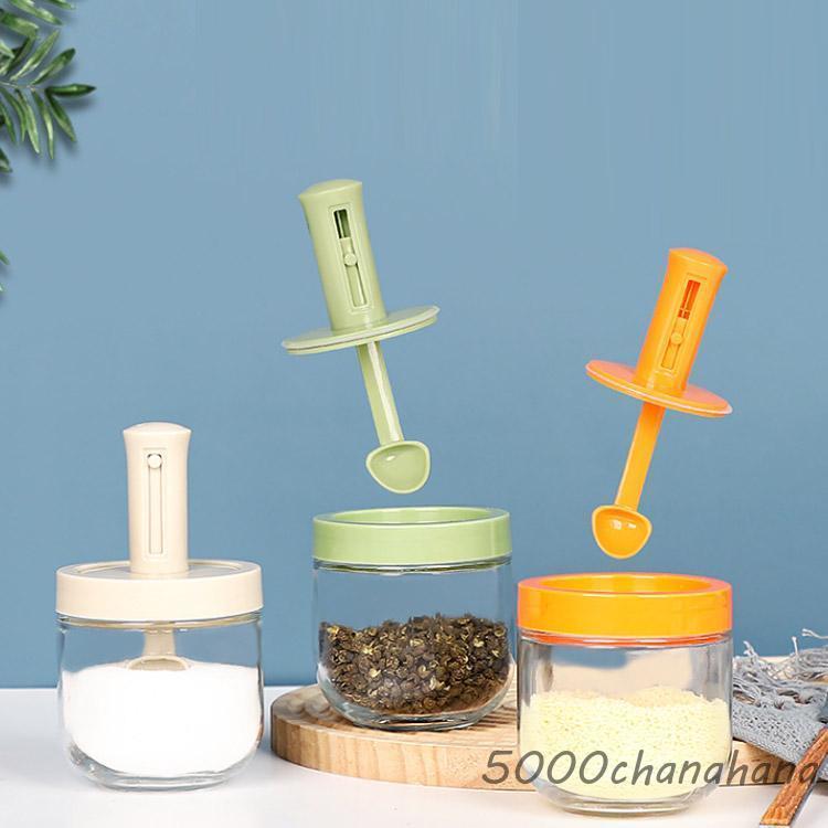 4個セット 調味料入れ スプーン付き ガラス 大容量 300ml 調味料ボトル