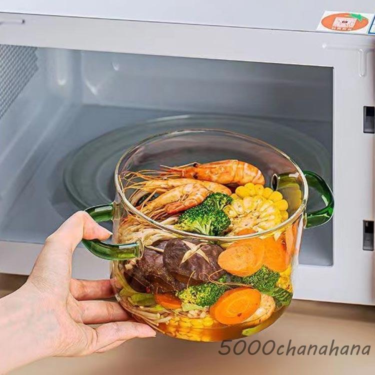 ガラス蓋付き 両手鍋 スープ鍋 鍋 2.3L 卓上鍋 煮込み鍋 1.6L 深型 直