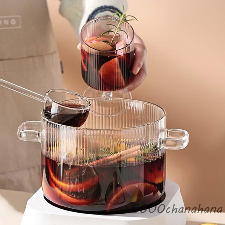 家庭用 卓上鍋 耐熱ガラス 透明 ガラススープ鍋 ガラス調理鍋 1.5L/1.8
