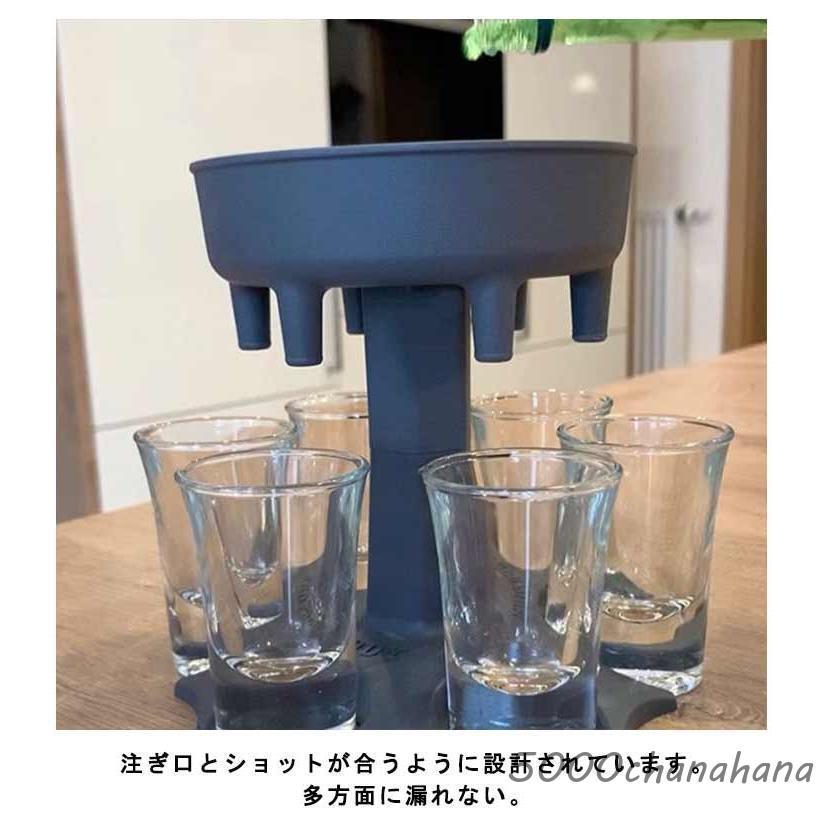 6ショットグラス付き お酒を均一に分ける お酒 ディスペンサー クリア