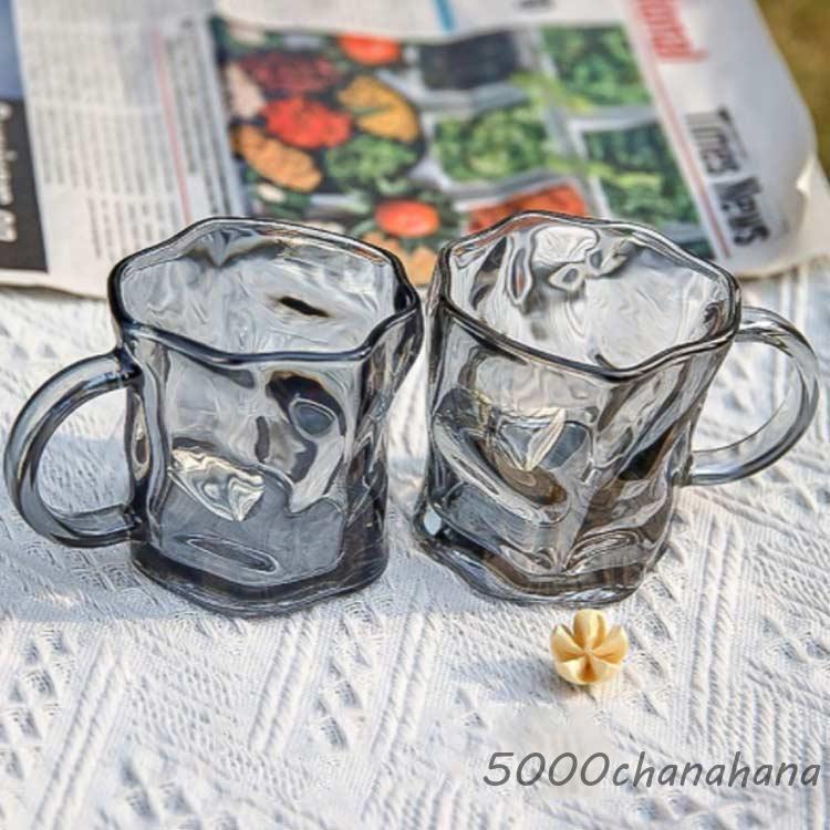 爆買 ガラス マグカップ 4個セット 珈琲カップ ミルク 取手付き 210ml
