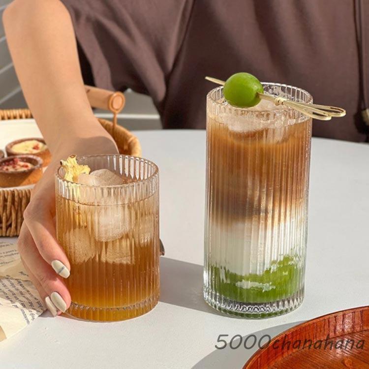 250ml タンブラー ガラスコップ コップ 麦茶 ガラスカップ ストライプ