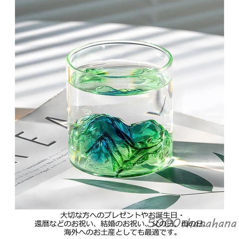 クリア グラス コップ 富士山 2個セット 耐熱 氷山 170ml 小さめ 和風
