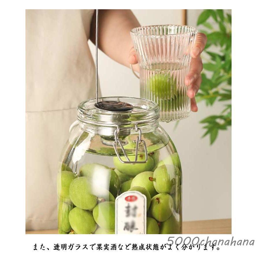 爆買 【2個セット】密封瓶 ガラス 取っ手付き 5L 4L 3L 2L 1L 梅酒瓶