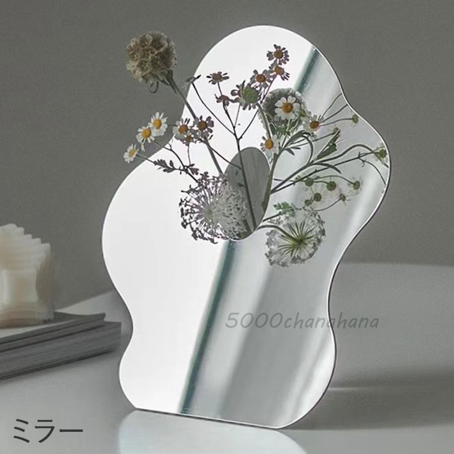 花瓶 おしゃれ 一輪挿し アクリル ミラー フラワーベース ウェーブ