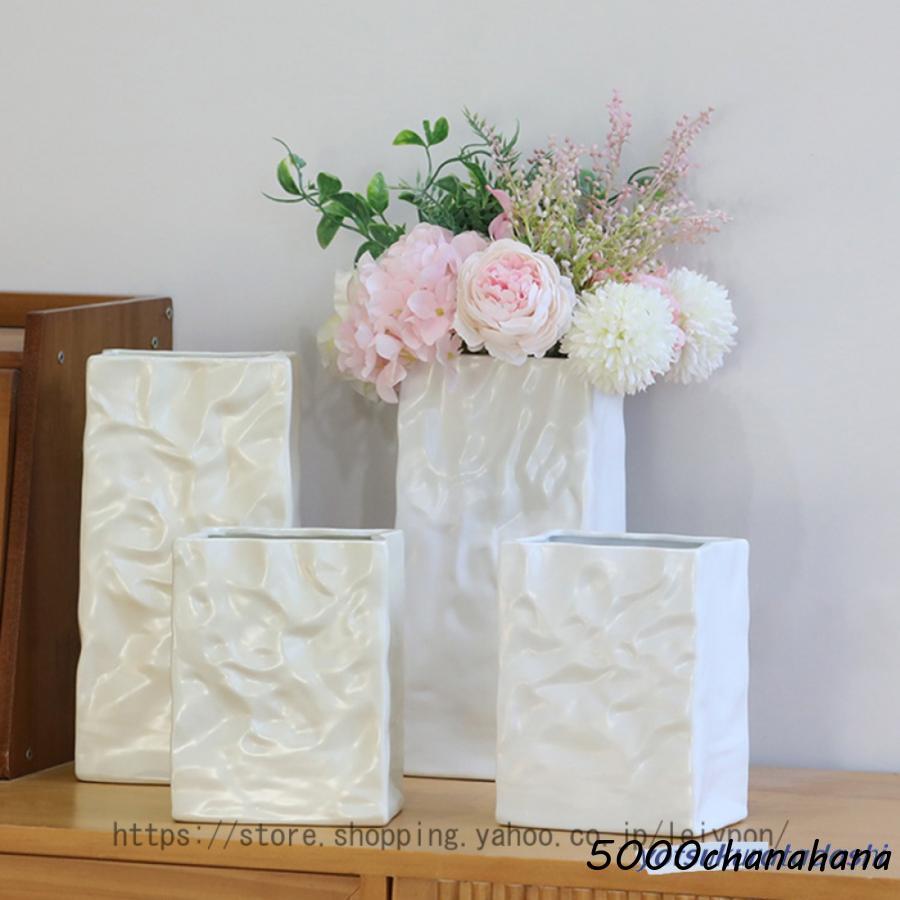 花瓶 フラワーベース スクエア 花びん 陶器 生け花 造花 ドライ