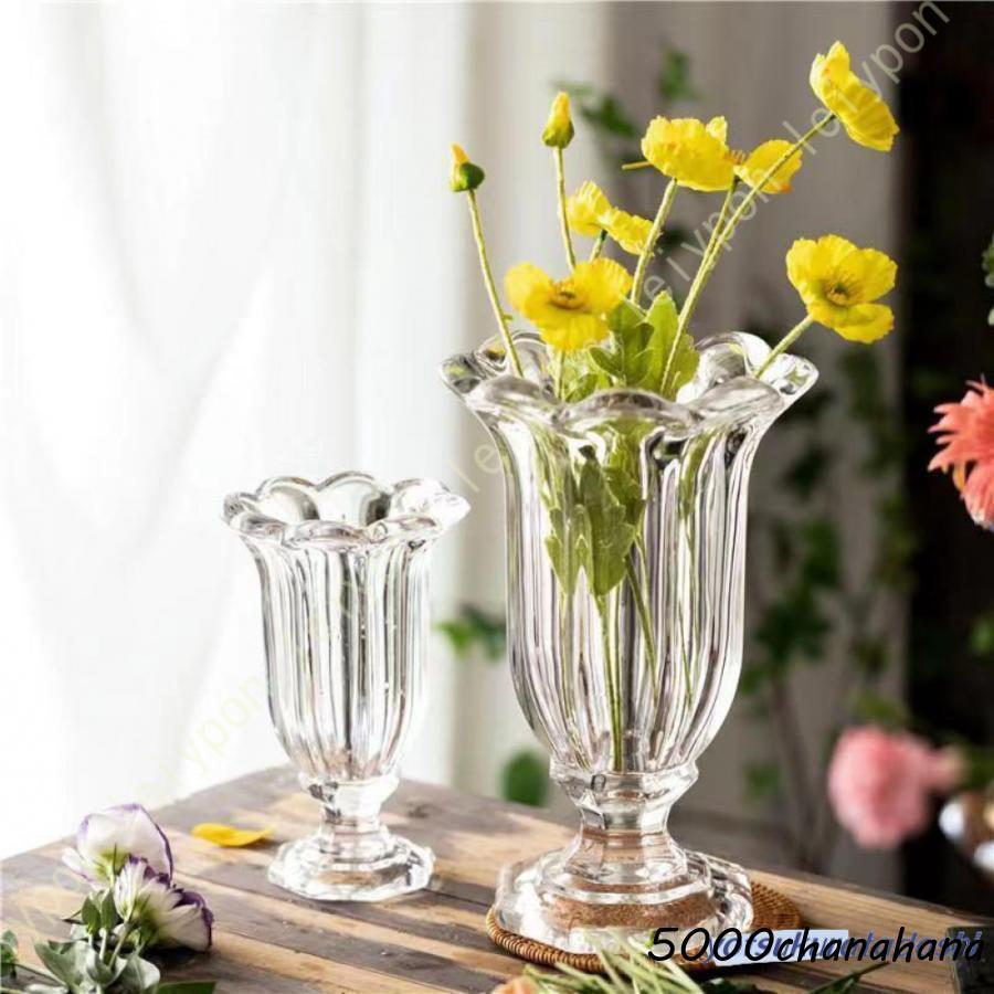 フラワーベース ガラス製 ガラス 花瓶 ホワイト ガラス花瓶 花器 透明