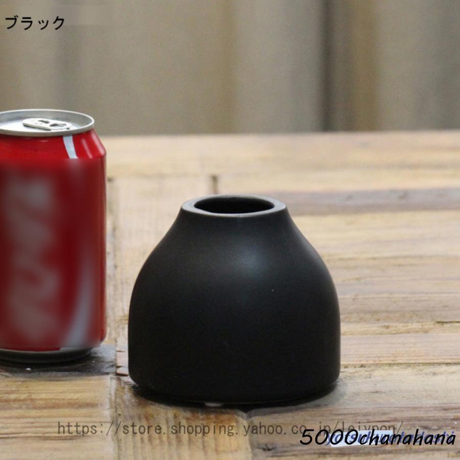 陶器 シンプル フラワーベース 花瓶 ホワイト ベージュ ブラック