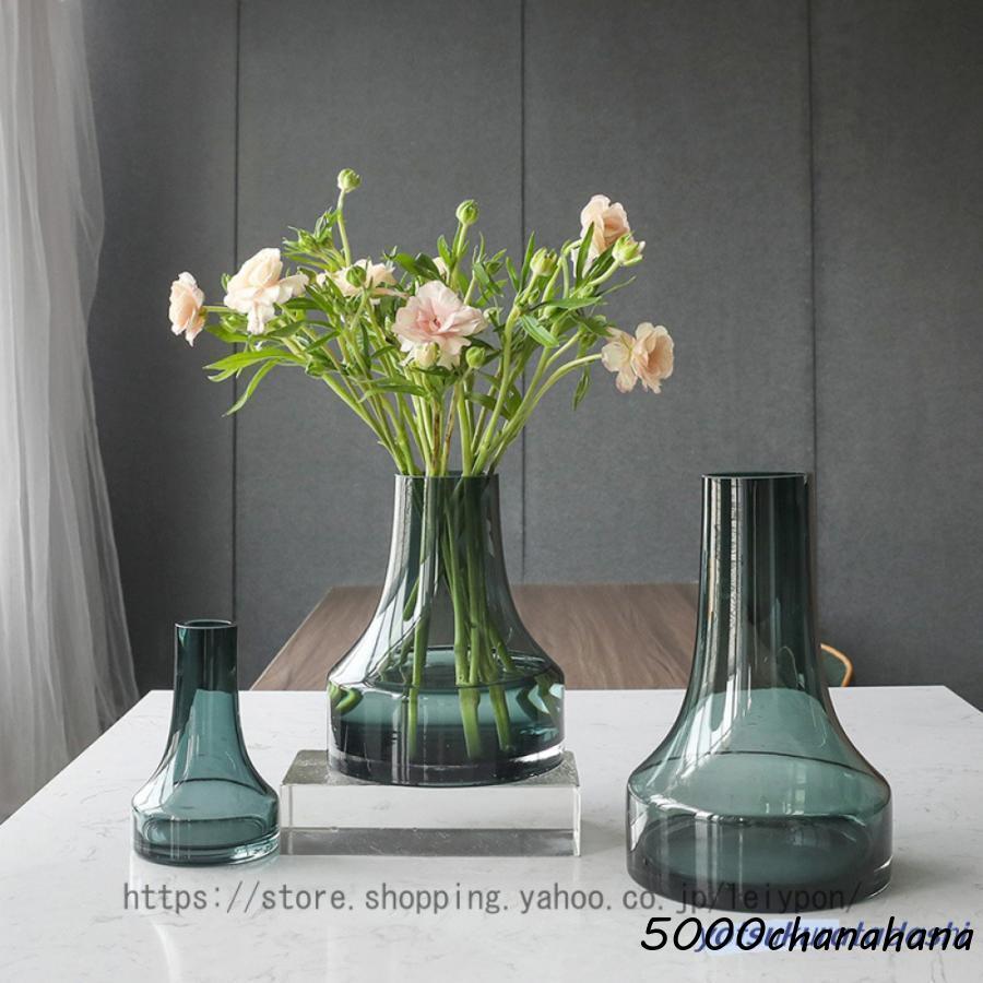 フラワーベース1個 硝子ベース 花瓶 ガラスボトル インテリア雑貨
