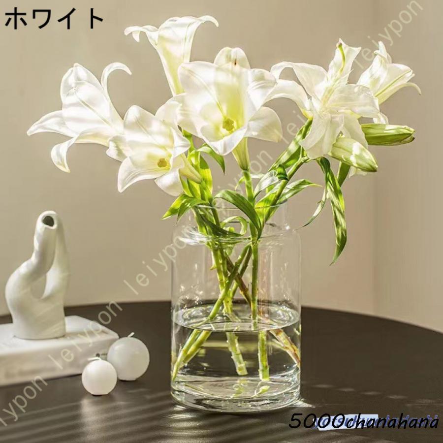 花瓶 おしゃれ フラワーベース 大きい ガラス シンプル グレー 18cm 18