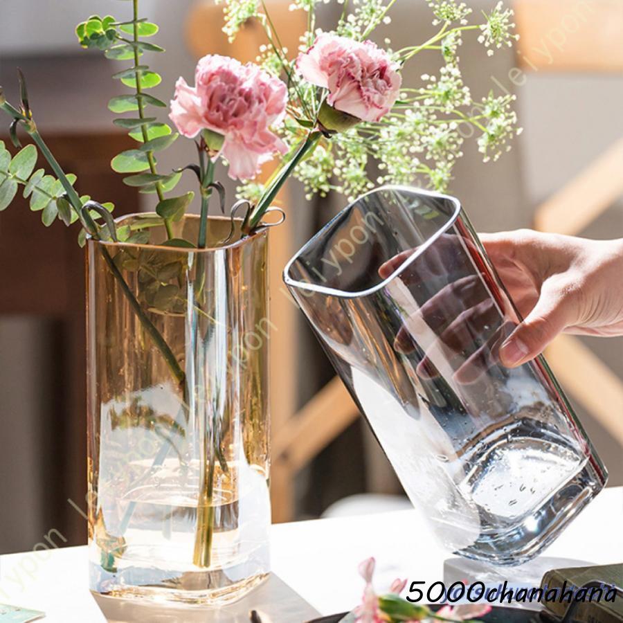 花びん 花瓶 大きい フラワーベース 一輪挿し 高さ20cm ガラスボトル