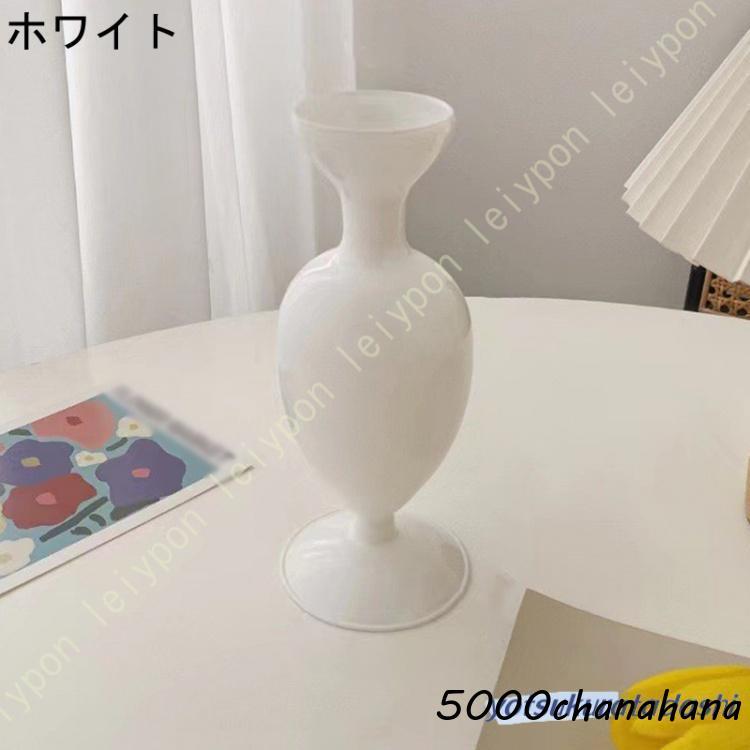花瓶 おしゃれ ガラス かびん 北欧 ピンク フラワーベース レトロ