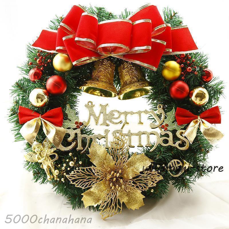 クリスマスリース ドライフラワー ウッドフラワー 30cm ギフトボックス