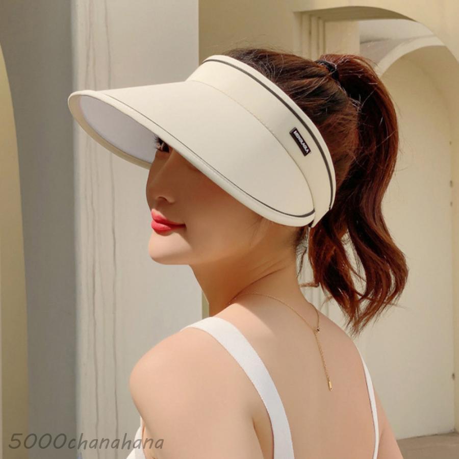 韓国サンバイザー つば広 レディース 夏 : HAMIYAショップ - 通販