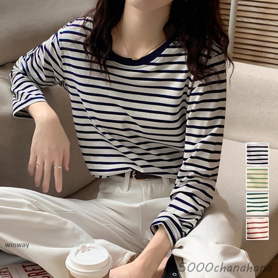 爆買 ボーダー柄tシャツ 長袖カットソー 春秋 : HAMIYAショップ - 通販