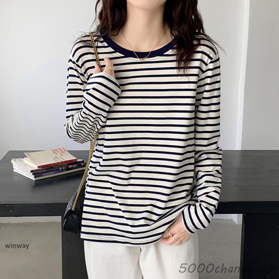 ボーダー柄tシャツ 長袖カットソー 春秋 : HAMIYAショップ - 通販