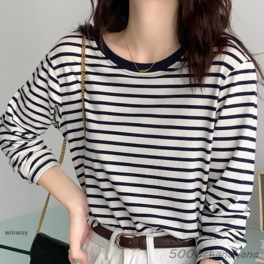 ボーダー柄tシャツ 長袖カットソー 春秋 : HAMIYAショップ - 通販