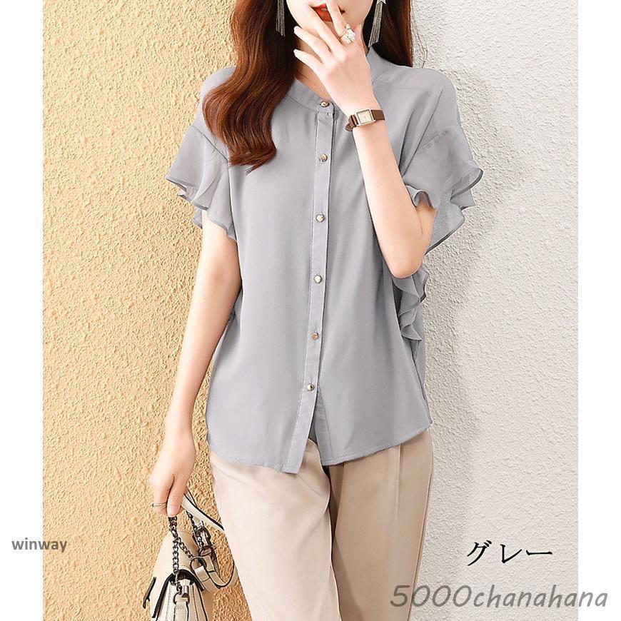 夏新作ブラウス レディース 夏 シャツ 全4色 S-3XL 半袖ブラウス 