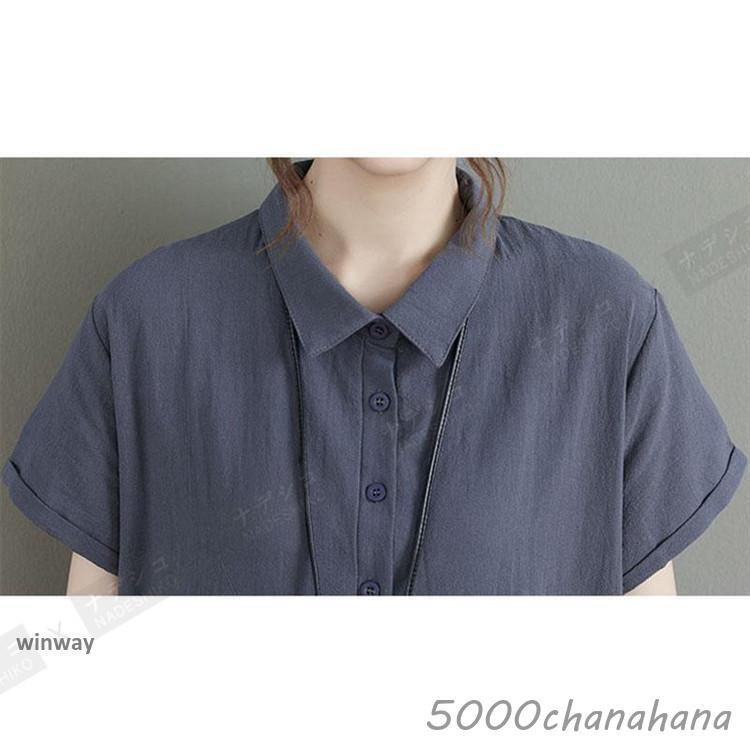 爆買 シャツワンピース レディース 夏 綿麻 ワンピース 40代 50代 折り