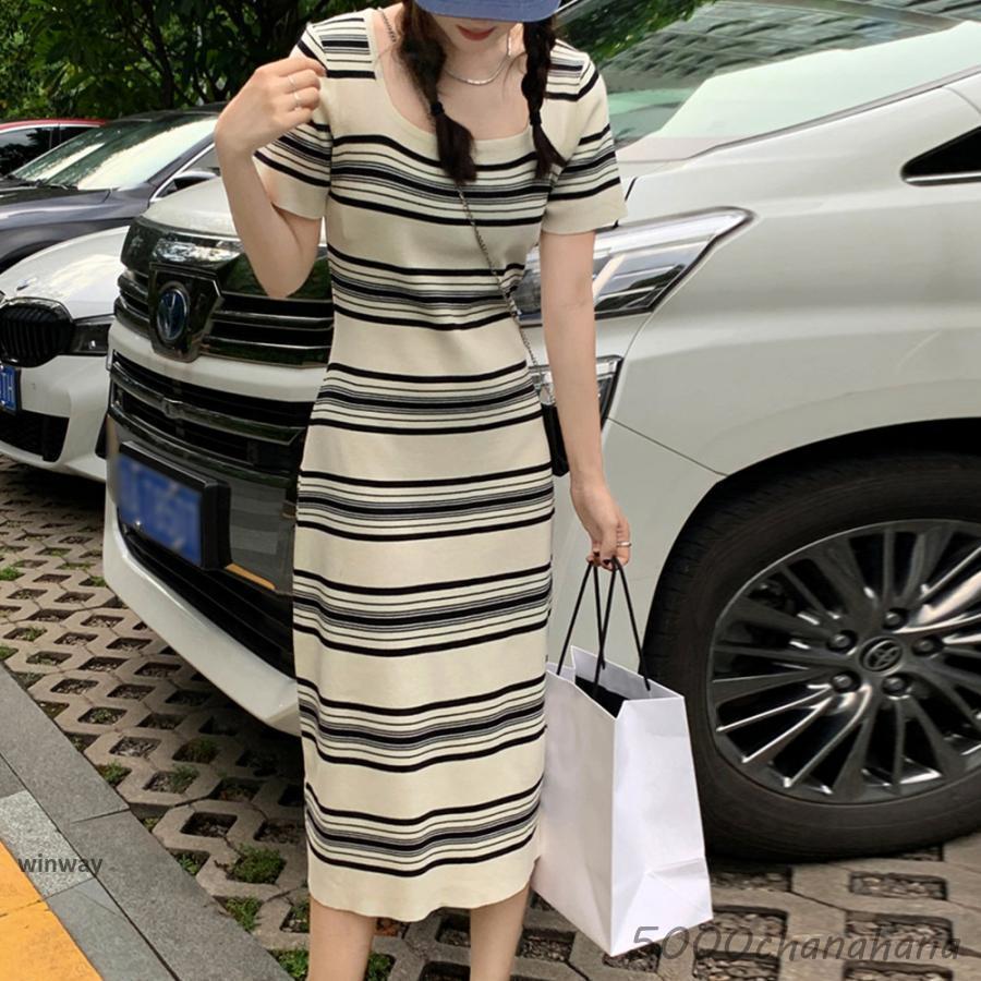 ワンピース ボーダー柄ニットワンピース : HAMIYAショップ - 通販