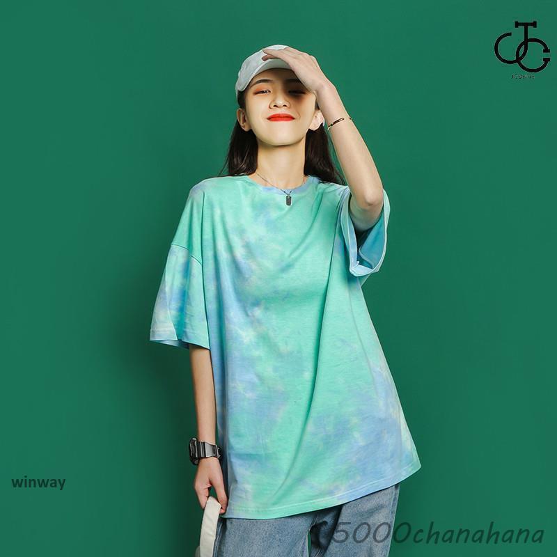 Tシャツ レディース タイダイ柄 半袖 夏 ゆるい トップス 韓国 