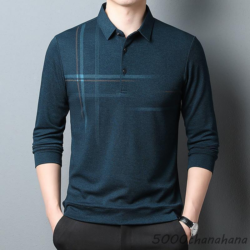 ポロシャツ メンズ 長袖 チェック柄 ビジネス Tシャツ おしゃれ ゴルフ
