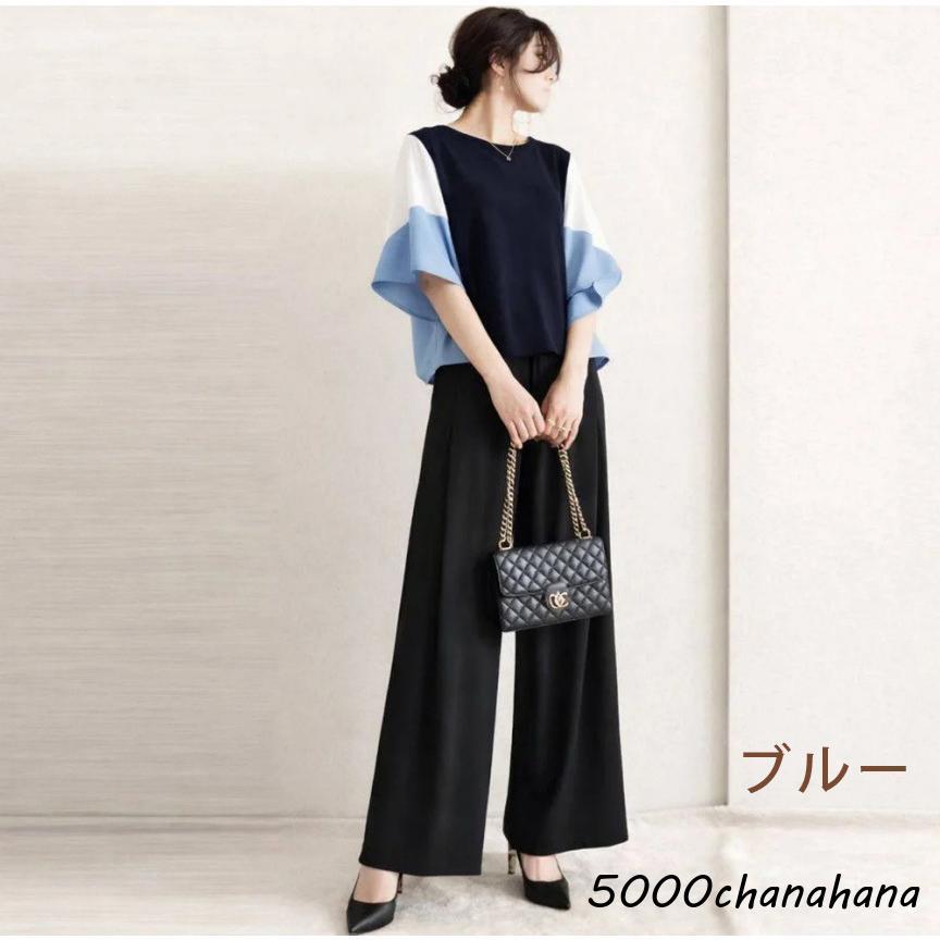 爆買 セットアップ レディース 夏服 ブラウス プルオーバー バイカラー