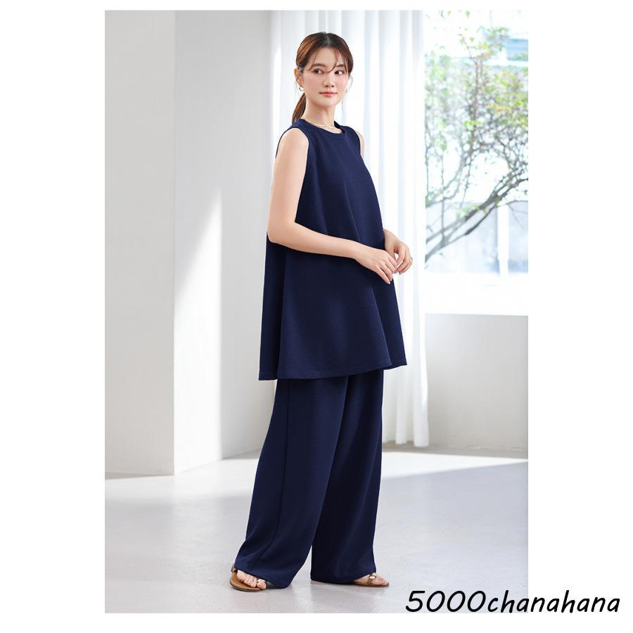 セットアップ レディース 夏服 トップス チュニック 半袖 ノースリーブ