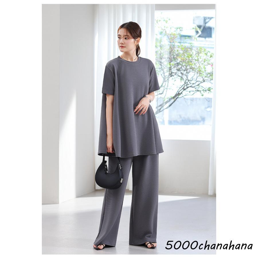 セットアップ レディース 夏服 トップス チュニック 半袖 ノースリーブ