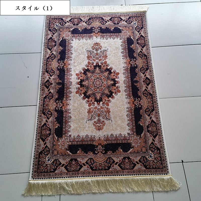 玄関マット 室内 60×85 屋内 おしゃれ シルク タッチ ペルシャ 絨毯 柄