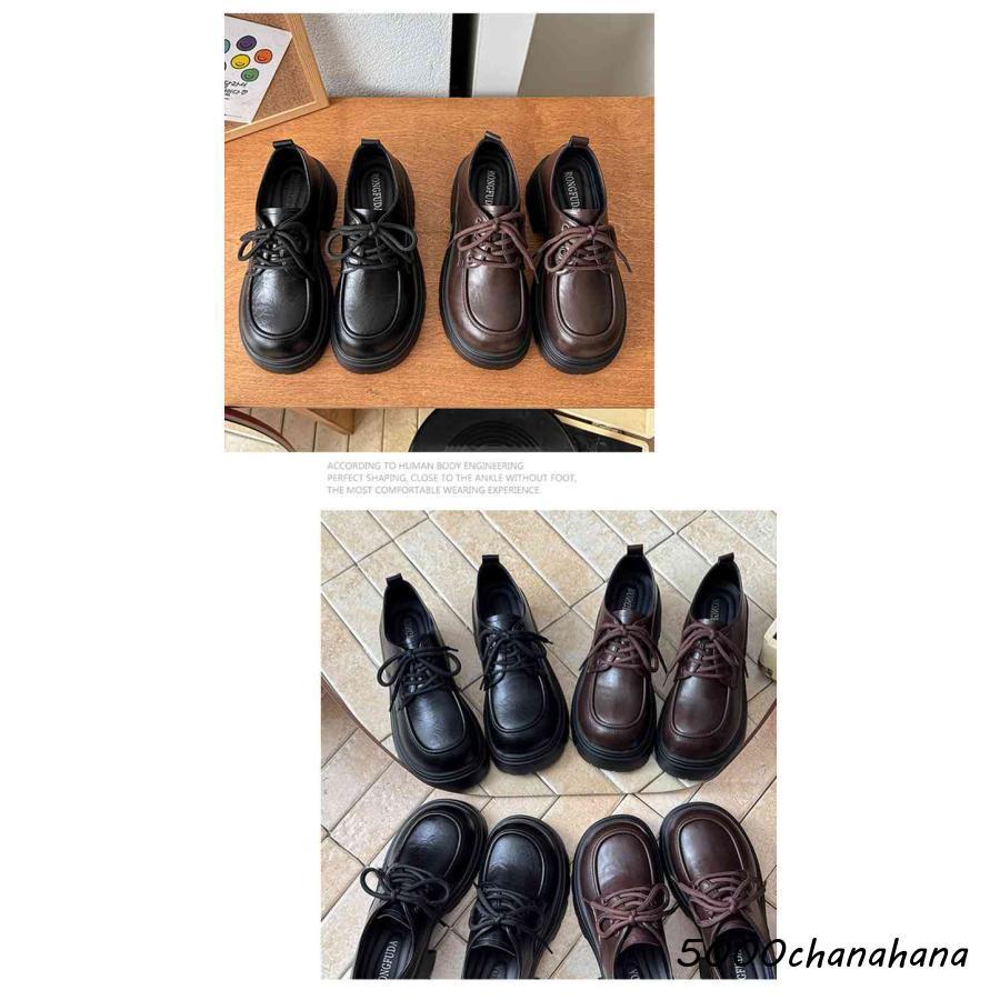 厚底ローファー 23.0-25.0cm レディース 春 秋 レースアップ スクール 