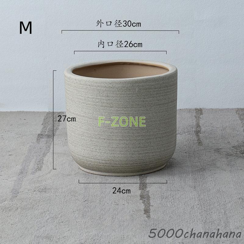 プランター 陶器製 植木鉢 排水孔付き 通気性 北欧 丸形 シンプル