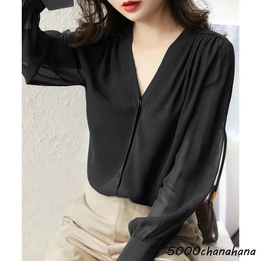 シフォンブラウス 通勤シースルートップス : HAMIYAショップ - 通販