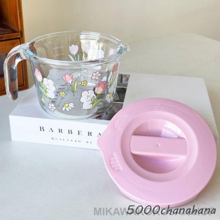 メジャーカップ 計量カップ 耐熱ガラス製 500ml 1000ml 1L 可愛い 2個