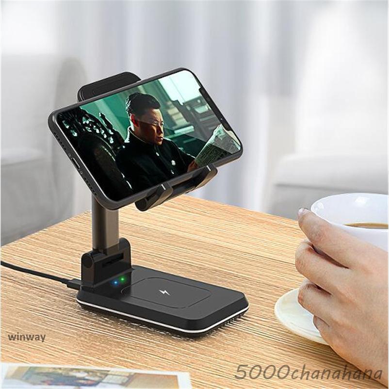 ワイヤレス充電器 スマホスタンド 2台同時充電可能 折たたみ式 角度と