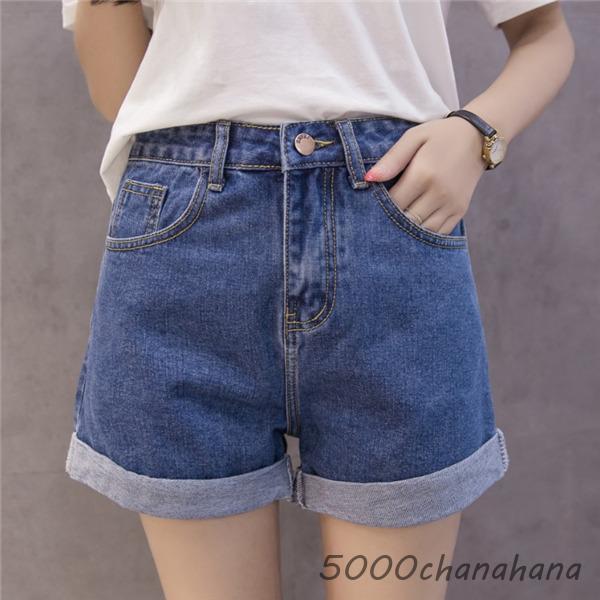 デニム ショートパンツ レディース 裾 ロールアップ ボトムス ホット